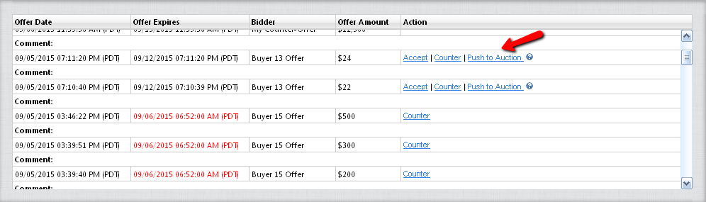 Make offer bids can be converted to a 7-days auction within a week