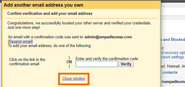12. Gmail Add Custom Domain Email Success