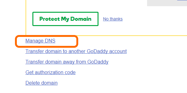 Godaddy Choose Domain Name Manage DNS