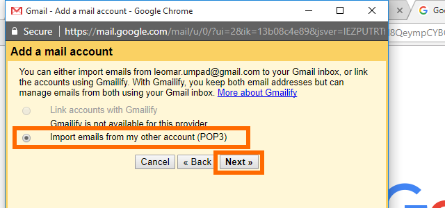 7. Gmail - Import Emails from other POP3 accounts